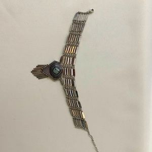 Silver and stone choker necklace